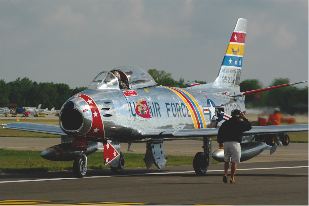 F-86 Sabre taxies in