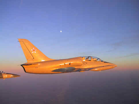 L-39s chase the moon.